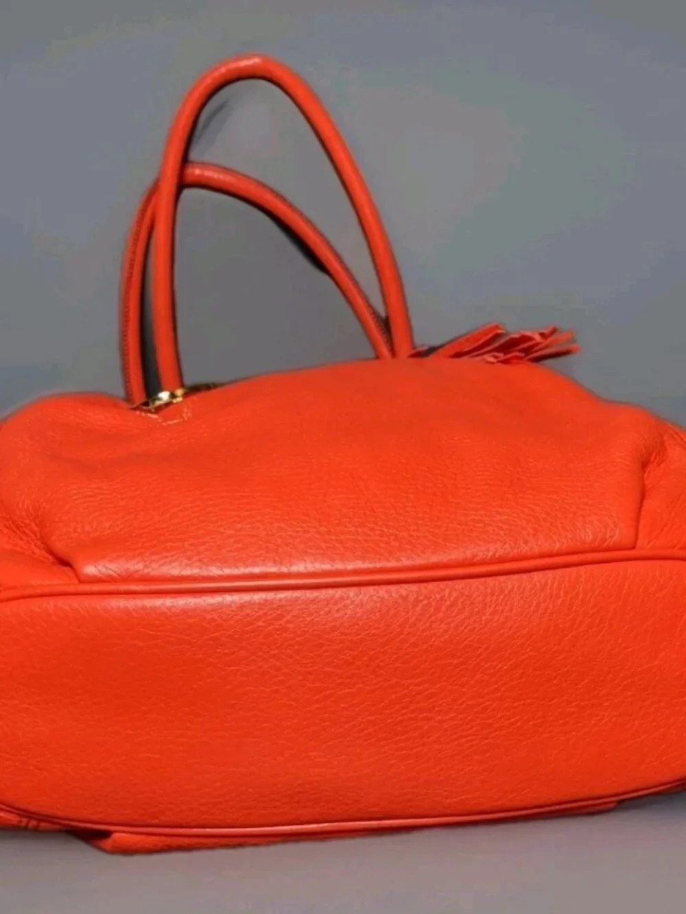 MICHAEL KORS TANGERINE LEATHER RING TOTE HOBO SHOULDER BAG SOFT LEATHER